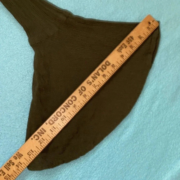 NUON gauze lace up front long butterfly bell sleeves olive green NEW size XS - Picture 11 of 11